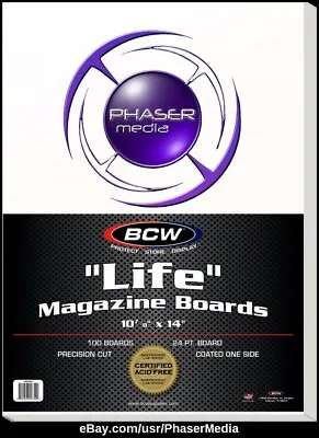 BCW Life Magazine Boards 10-7/8 X14  (100 BOARDS) Acid-Free 1-BBMAG-L • $34.95