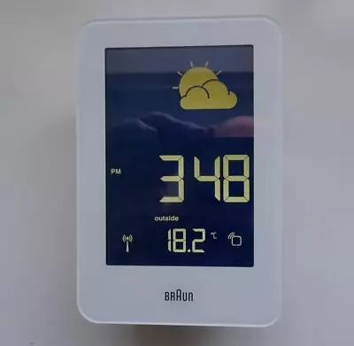 New BRAUN Radio Controlled Weather Station - Digital Clock With Alarm • £3.20