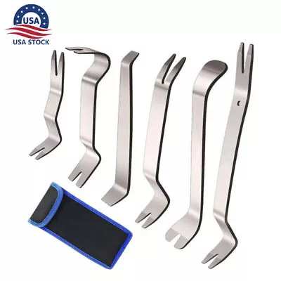 6Pcs Metal Car Trim Removal Pry Tool Kit Panel Door Dash Fastener Remover Set • $17.66