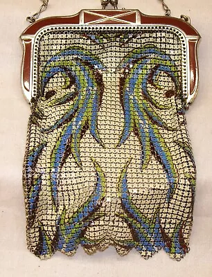 1931 Art Deco Whiting And Davis Enamel Painted Mesh Purse Mint Condition • $75