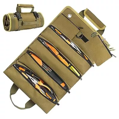 Heavy Duty Roll Up Tool Canvas Bag Wrench Organizer Pouch For Car Motorcycle • $34.15