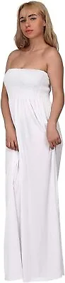 HDE Women's Strapless Maxi Dress Plus Size Tube Top Long Skirt Sundress-White2XL • $79.99