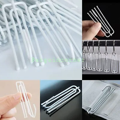 Curtain Pleater Hooks Curtains Hanger Hook Strong Pinch Pleat Deep Prongs White • £3.98