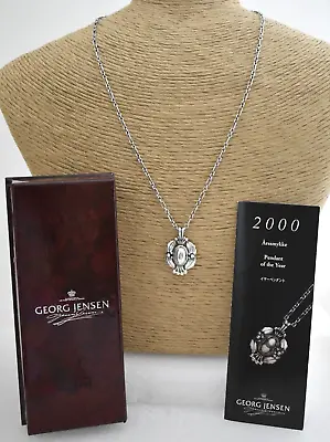 $225 • Buy Georg Jensen Sterling Silver Year 2000 Ornamental Pendant Necklace #13 Heritage
