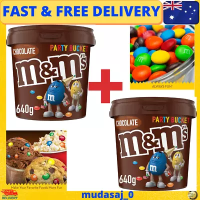2X M&M's Milk Chocolate Party Size Bucket (640g) | FAST AND FREE SHIPPING NEW AU • $30