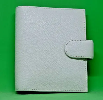 Moterm Pocket Regular Rings Planner White Genuine Leather Binder Organizer • $36