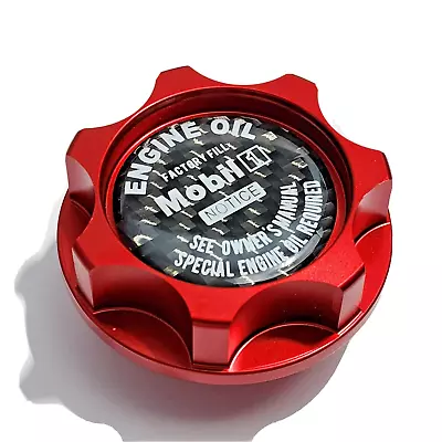$23.99 • Buy Red Engine Oil Filler Cap Carbon Fiber Mobil 1 For Toyota Trd Scion 2009-2022 