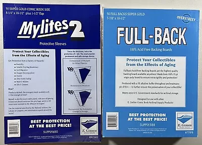 $66.95 • Buy E. Gerber Mylites2 & Full-Back Super Gold (50pcs) Set 825M2/778FB 35pt