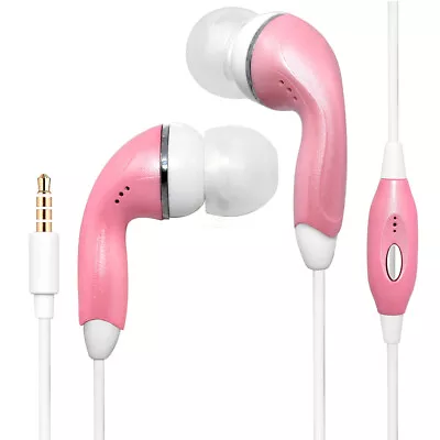 Pink Color 3.5mm Earphones Remote Control W/ Mic. Handsfree Stereo Headset • $8.07