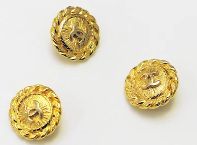£58.23 • Buy Chanel 17 Mm Gold Tone Buttons, Set Of 3, NEW Condition