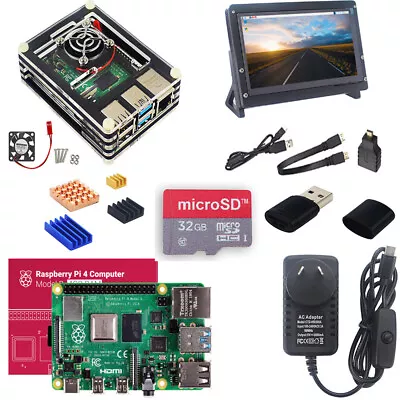 Raspberry Pi 4 Model B 2GB 4GB 8GB Starter Kit 7in Touchscreen Power Supply Case • $243.65