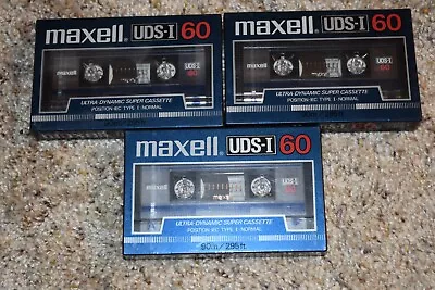3 Maxell UDS-I 60 Blank Audio Cassettes Tape NEW And SEALED • $49.90