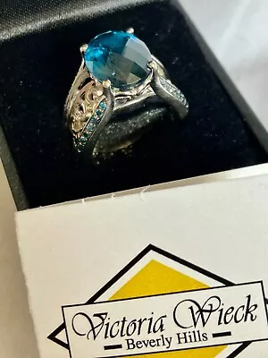 Victoria Wieck 5.33 Ct London Blue Topaz Sterling Silver Ring 6               Mg • $129.85