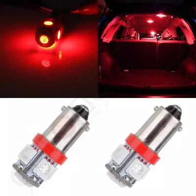2x Ultra Red BA9 5-SMD High Power LED Map Dome Light Bulbs Lamp BA9S H6W T4W • $7.55