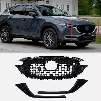 Front Grille/Front Grille Molding Trim For 2022-2023 Mazda CX5 CX-5 Gloss Black • $269.98