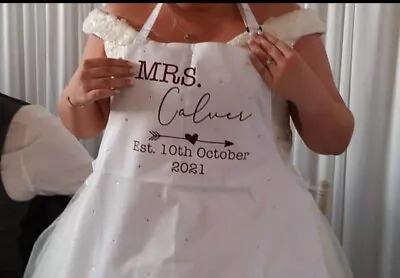 Personalised Wedding Apron - Bride/Groom Mr Or Mrs Apron Wedding Breakfast • £20