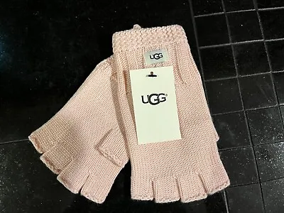Ugg Womens Fingerless Knit Gloves Light Pink Nwt One Size • $27.99