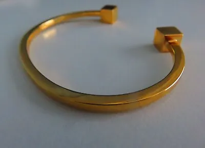 Gold Solid Torque Bangle 9 Carat Yellow Ladies Square • £895