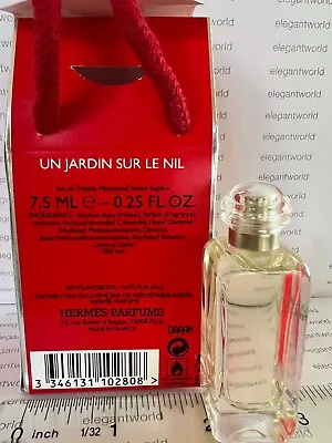 HERMES Un Jardin Sur Le Nil Eau De Toilette Perfume MINI Splash 0.25oz/7.5ml VIP • $38.99