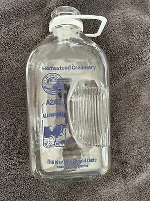 Homestead Creamery Burnt Chimney VA Milk Jug Bottle 1/2 Gallon 64 Fl. Oz. • $5