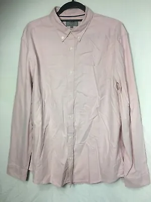 Mens M & S Collection Laundered Oxford Shirt In Pink Size L • £4.90