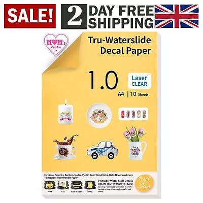 £10.94 • Buy TruWaterslide Decal Paper Laser Clear 10 Sheets A4 Printable WaterSlide Transfer