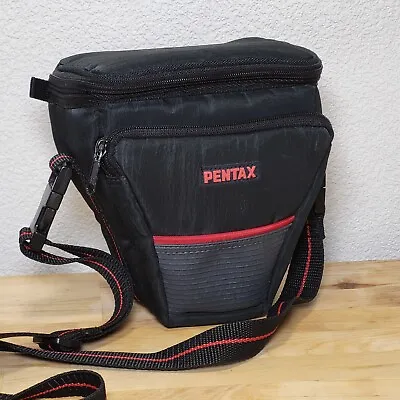 $19.71 • Buy Vintage Pentax Camera Bag Holster Padded Case Shoulder Strap Belt Red/Black