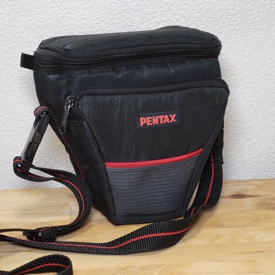 $19.71 • Buy Vintage Pentax Camera Bag Holster Padded Case Shoulder Strap Belt Red/Black