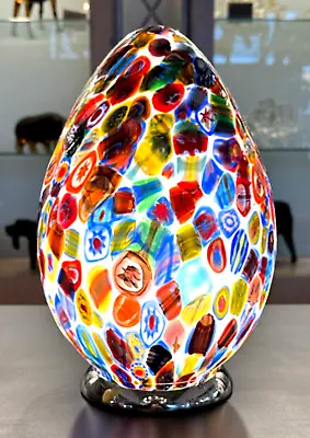 Table Lamp Support Modern Glass Of Murano Murrine Design Egg New • £523.85