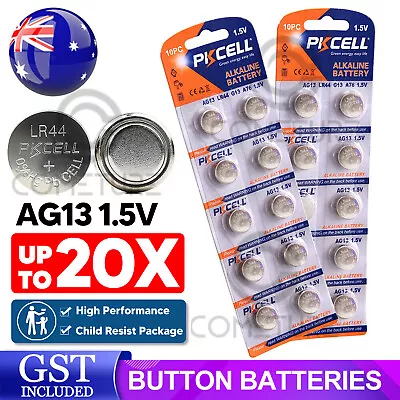 10/20x AG13 LR44 A76 1.5V Alkaline Battery Button Cell PKcell AG7 AG8 9 AG10 • $3.95