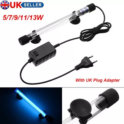 Fish Tank Germicidal UV Light Sterilizer Pond Aquarium Submersible Clean Lamp • £11.89