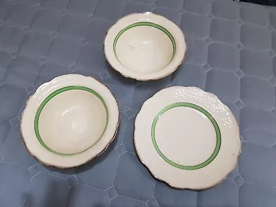 Vintage J & G Meakin Sunshine Sol 391413 C1930s 2 Large Bowls & Plate RP.561073 • $15