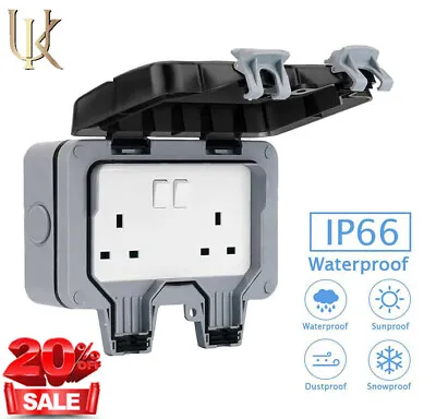 £10.49 • Buy Waterproof Outdoor Double Pole Socket Switched Box Electrical External Safe Plug