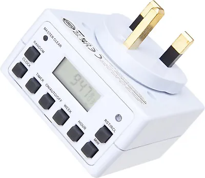 STATUS Timer Switch | 7 Day Digital Timer Light Switch | White UK Plug | S7DDT3 • £9.95