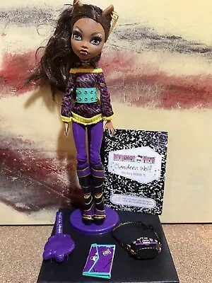 Monster High Schools Out Clawdeen Wolf 2011 Wave 2 Diary Belt Shoes Purse Stand • $59.90