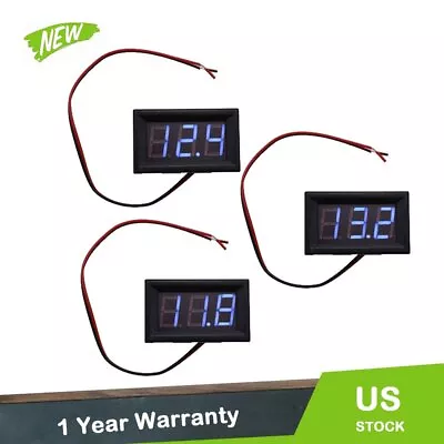 Blue LED 3× DC 4.5-30V 3Digital Display Voltage Meter Voltmeter Panel Motorcycle • $5.77