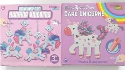 £9.99 • Buy 2 Pack - Make Your Own Card Unicorns & Felt Hanging Unicorns Children Age 6+