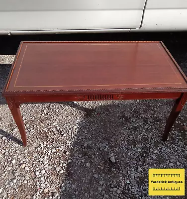 Mid Century Ribbon Mahogany Pencil Inlay Mersman Coffee Table (RP-(CT-64) • $449