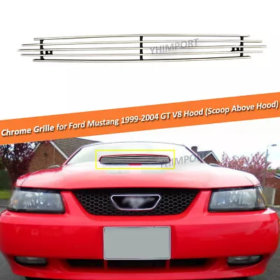 Chrome Billet Grille Fits 1999-2004 Ford Mustang GT V8 Hood Scoop Aluminum Grill • $41.99