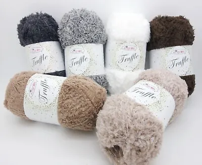 £4.39 • Buy King Cole TRUFFLE Super Soft Eyelash Teddy Bear Fur Fleece Knitting Yarn 100g