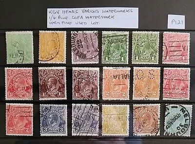 KGV Heads Various Watermarks Very Fine Used To 1/4 Blue P121 • $7.50