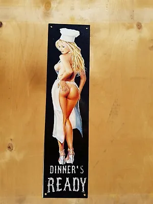 £14 • Buy DINNERS READY 4.5  X 18  METAL SIGN/ MAN CAVE/ GARAGE/ SHED.