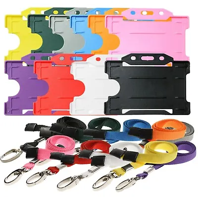 £0.99 • Buy Premium Double Sided ID Card Holder & Lanyard With Metal Clip 1,2,3,4,5,10,20,25