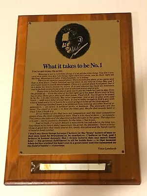 NFL Vince Lombardi  What It Takes To Be Number One  Framed Speech 10X15 Inch  • $9.99