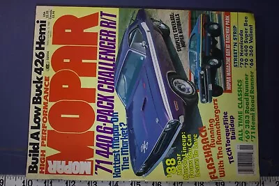 High Performance Mopar Magazine WInter 1987 - 1988 71 440 6 Pack Challenger GA38 • $10