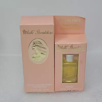 Vintage White Shoulders Eau De Cologne 2.75 Oz & Mini Perfume Parfum 0.25 Oz Set • $37.99