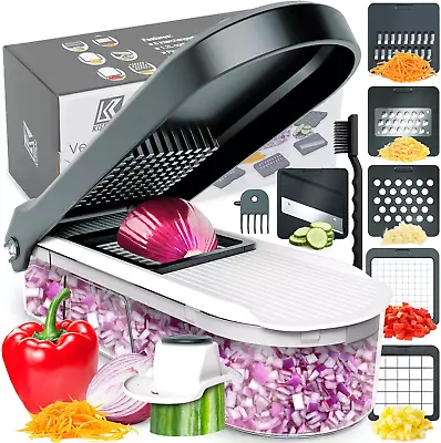 Vegetable Chopper 6-In-1 Mini Chopper Mandolin Slicer With Finger Guard Clean • $47.87