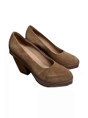 A DETACHER SHOES HEELS Suede Tan SIZE 7 • $45