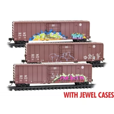 Micro-Trains 98305048 BNSF Burlington Northern Graffiti Boxcar Set N Scale Train • $90.91