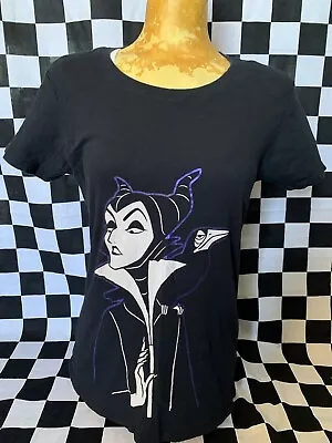 Disney Villains MALEFICENT Shirt PURPLE FOIL T-Shirt SLEEPING BEAUTY Raven Sz L • $10.49